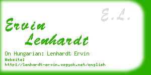 ervin lenhardt business card